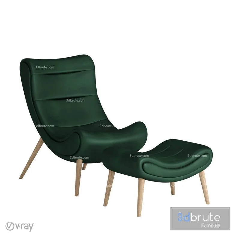 green lounge armchair